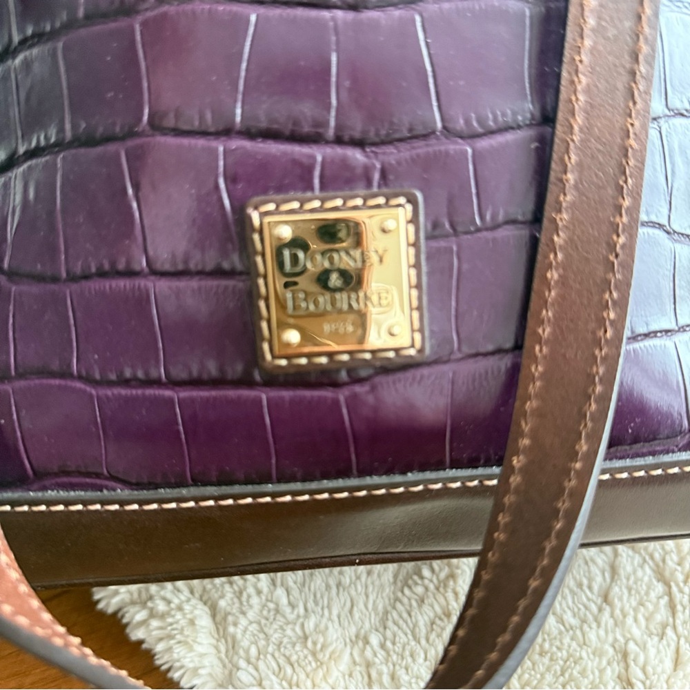 Dooney & Bourke Plum Croc Embossed Tote - Picture 6 of 8